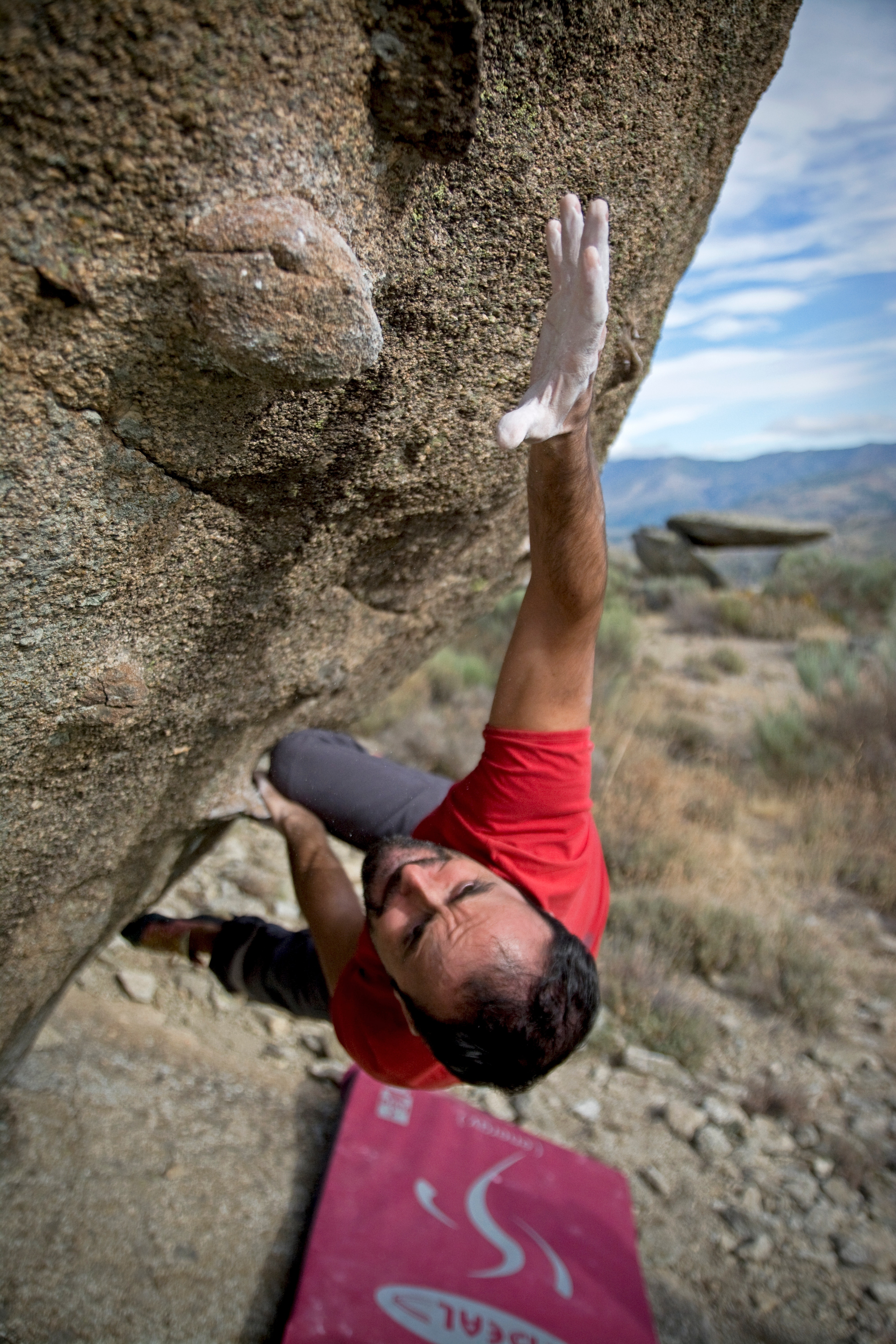 man bouldering